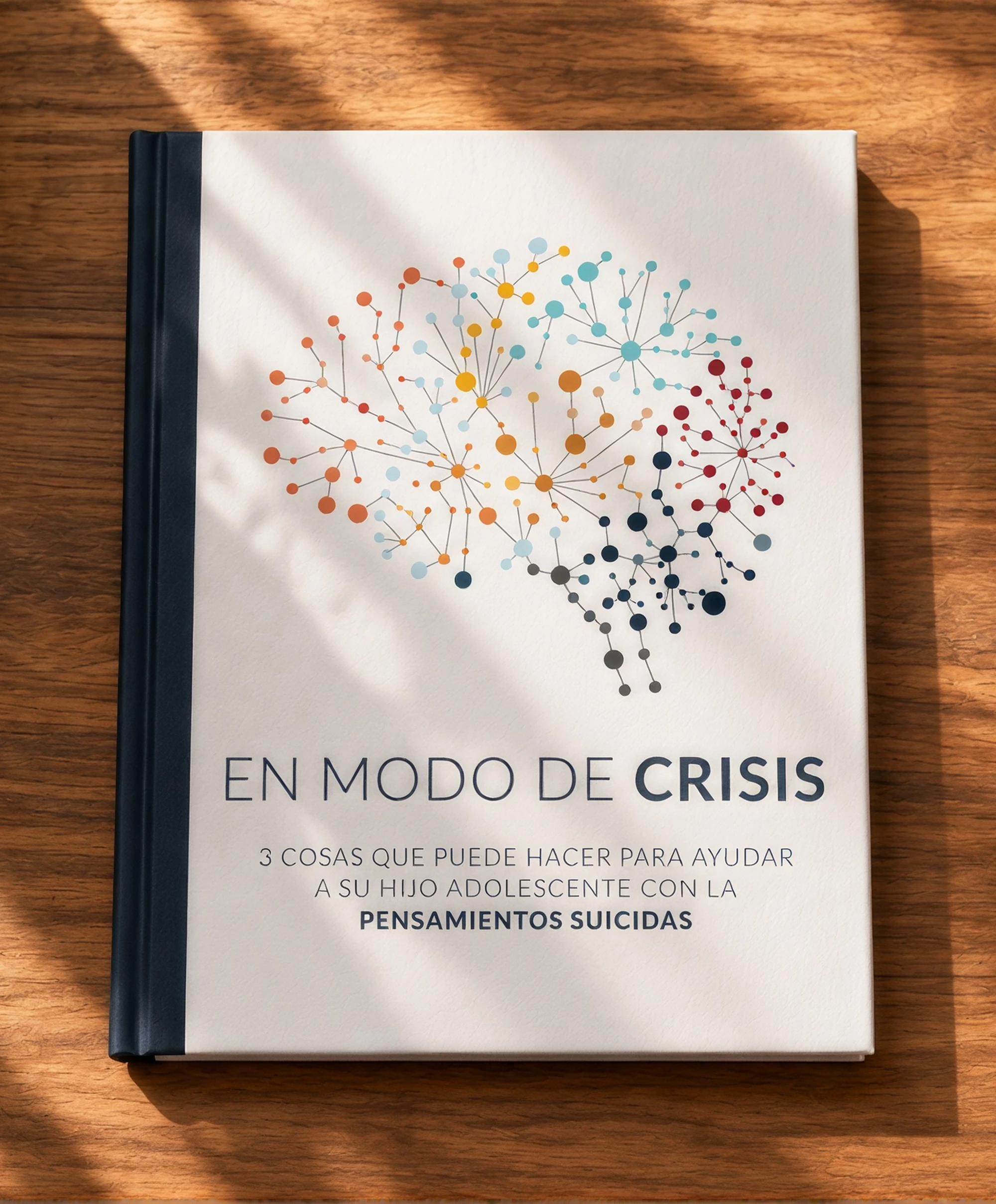 La guía impresa En modo de crisis sobre una mesa de madera